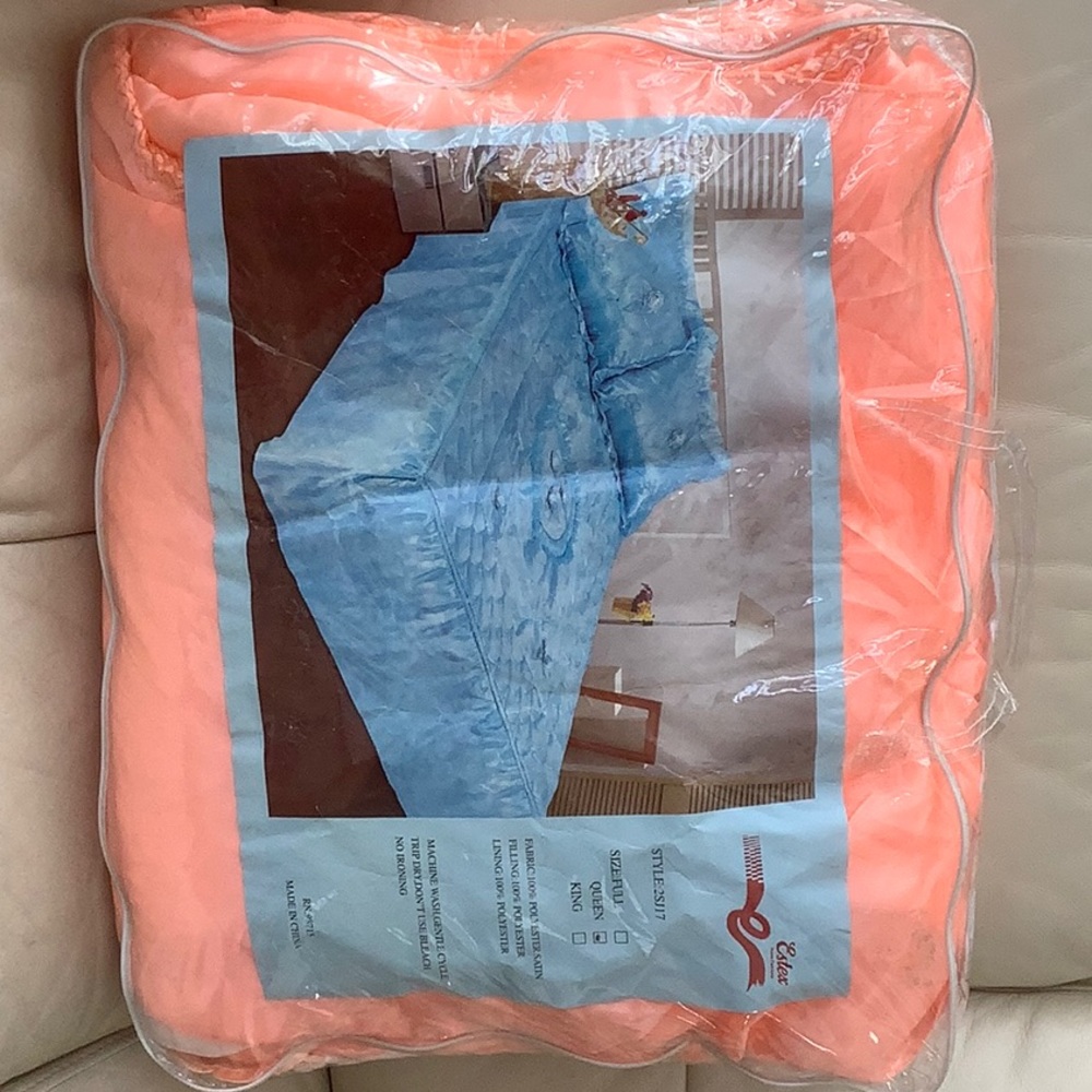 Satin/polyester bedspread